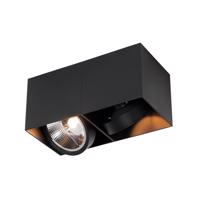 Design spot fekete téglalap alakú AR111 2-light - Doboz