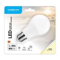 Modee LED (DL Sensor) alkonykapcsolós (Gömb) A60 8,8W E27 200° 4000K (806 lumen)