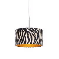 Modern függesztett lámpa fekete, árnyalatú zebra 35 cm - Combi